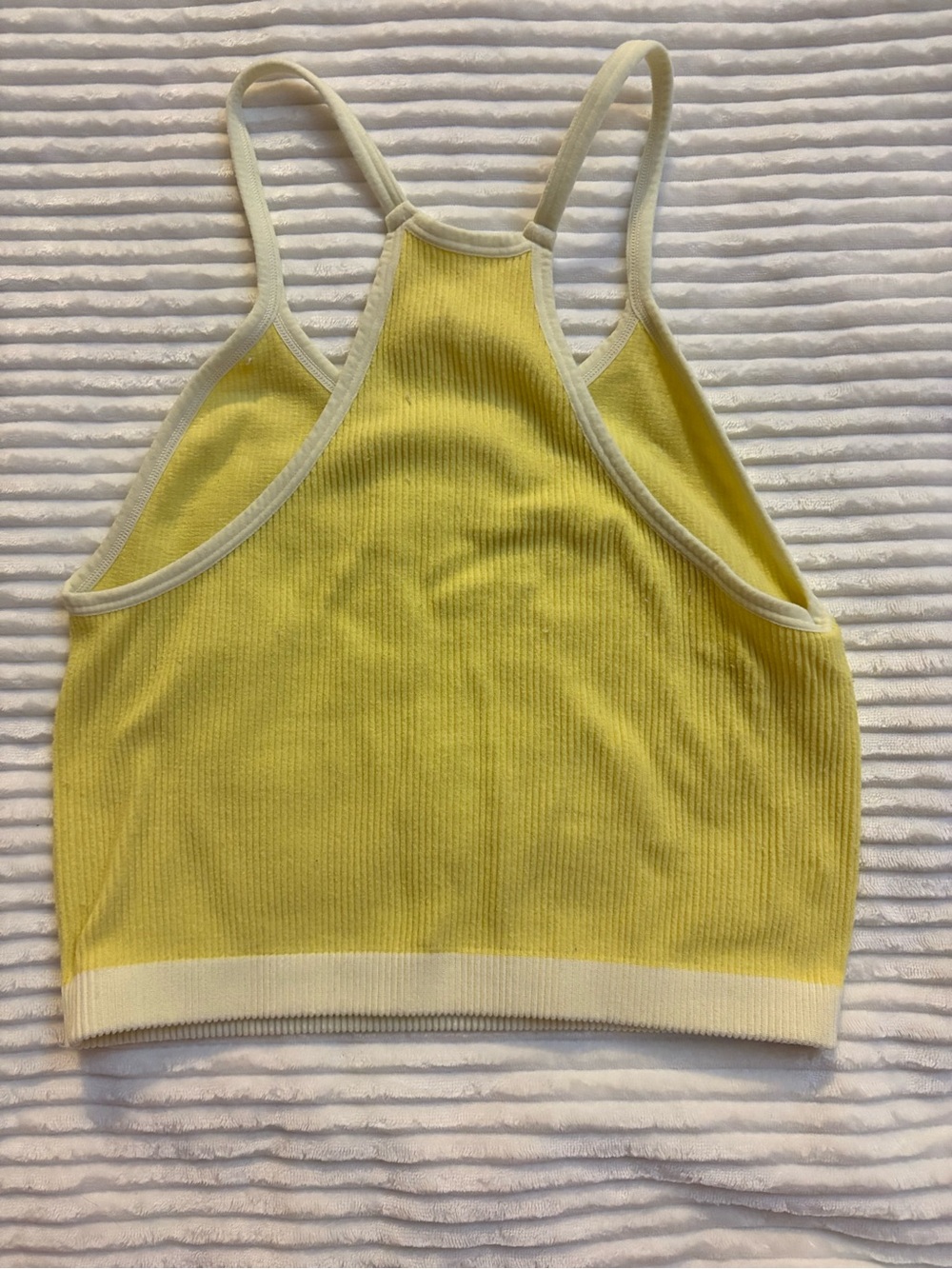 Yellow Ribbed Racerback Tank Top - Picture 2 of 2